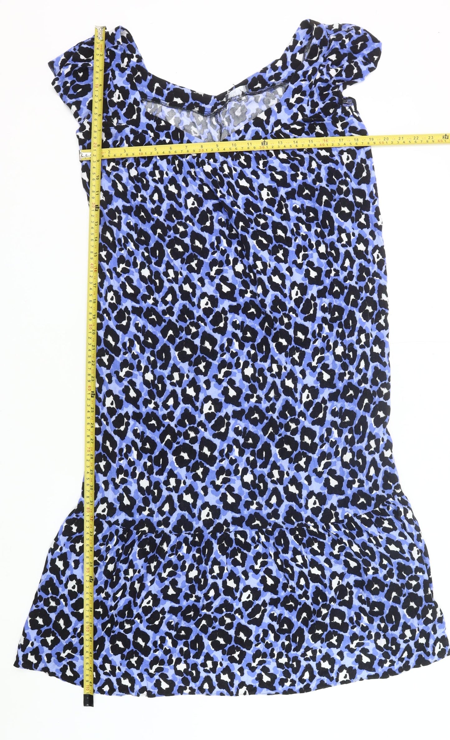 Papaya Women’s Blue Leopard Print Shift Dress Size 10