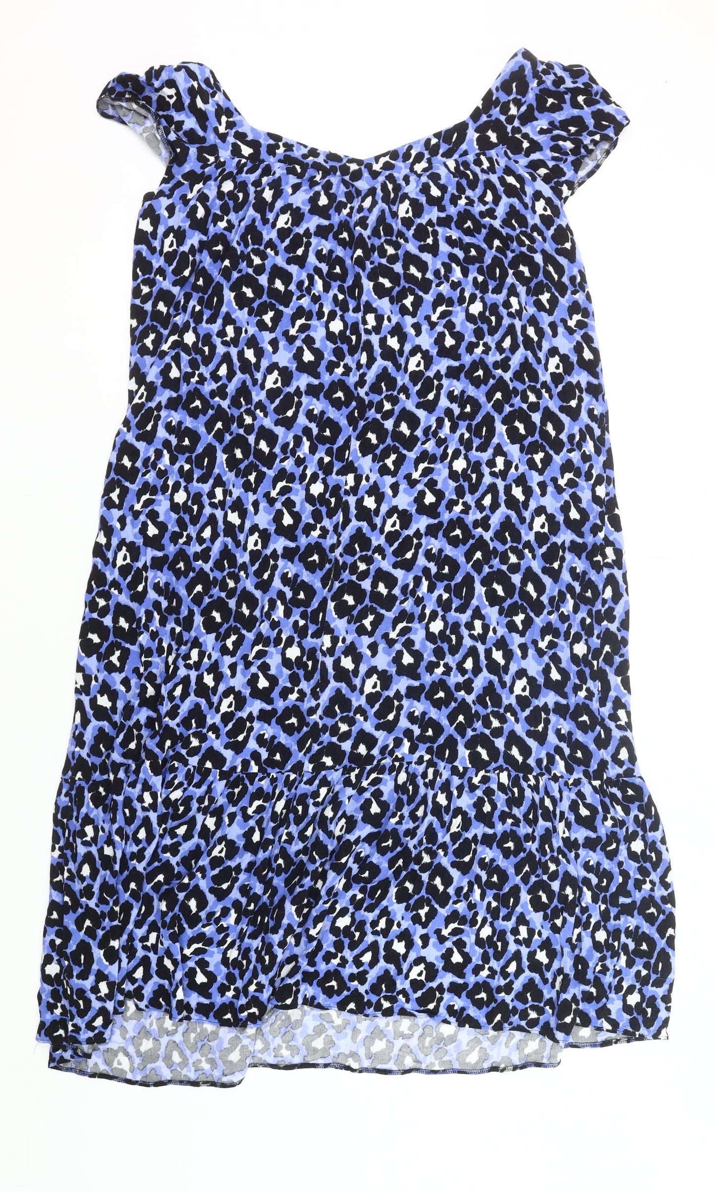 Papaya Women’s Blue Leopard Print Shift Dress Size 10