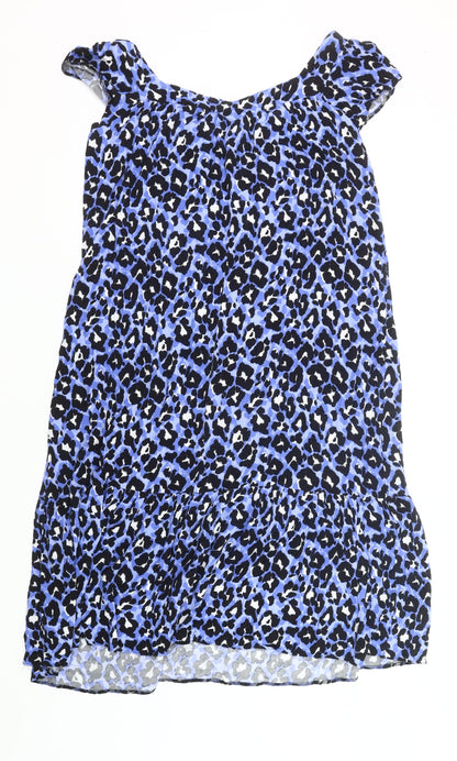 Papaya Women’s Blue Leopard Print Shift Dress Size 10