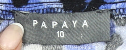 Papaya Women’s Blue Leopard Print Shift Dress Size 10
