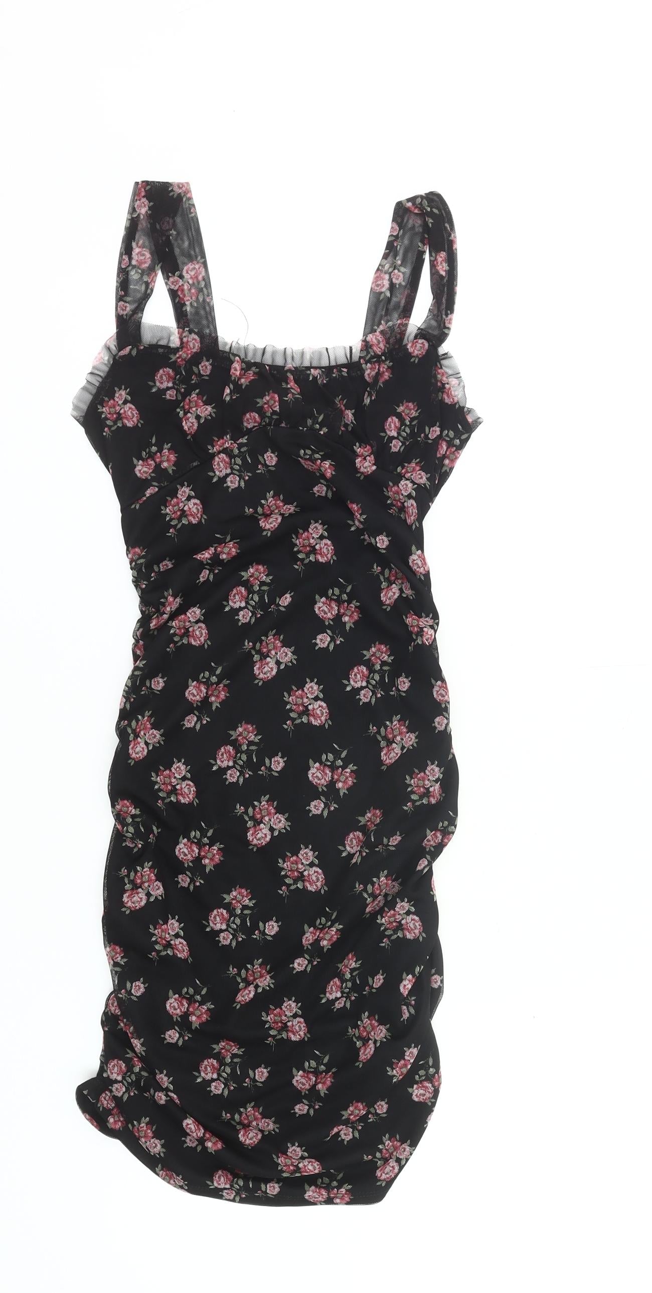 Rolla Coster Women’s Black Floral Bodycon Mini Dress Size S