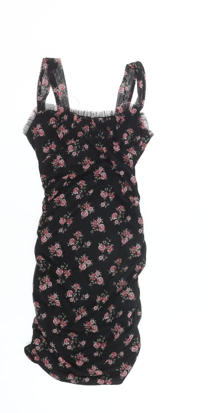 Rolla Coster Women’s Black Floral Bodycon Mini Dress Size S