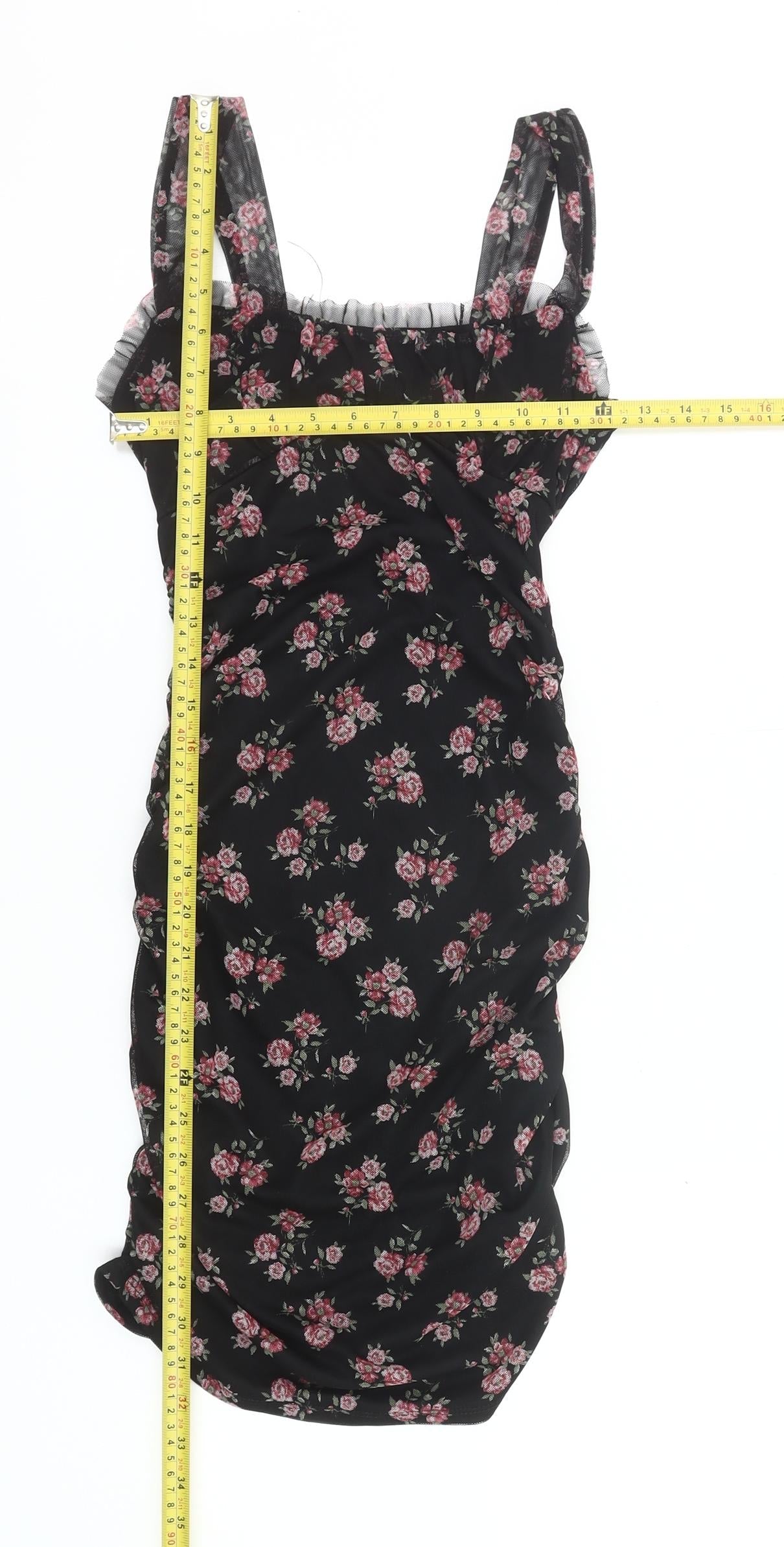 Rolla Coster Women’s Black Floral Bodycon Mini Dress Size S