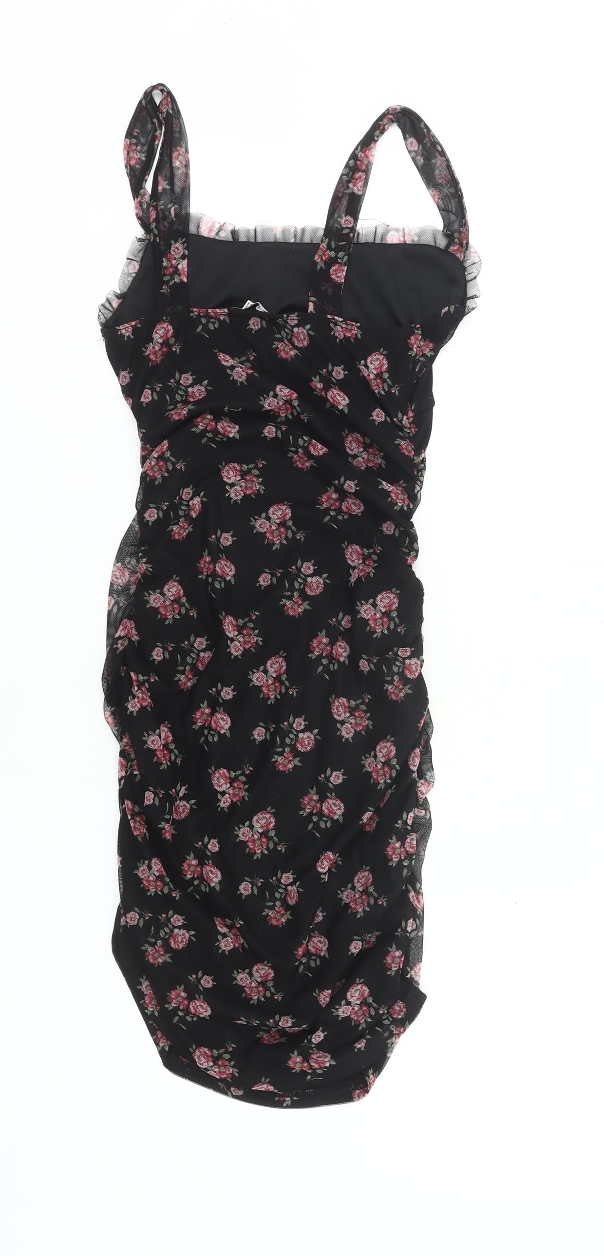 Rolla Coster Women’s Black Floral Bodycon Mini Dress Size S