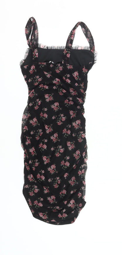 Rolla Coster Women’s Black Floral Bodycon Mini Dress Size S
