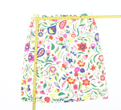 Boden Women’s Multicoloured Floral Cotton Pencil Skirt Size 10