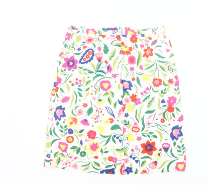 Boden Women’s Multicoloured Floral Cotton Pencil Skirt Size 10