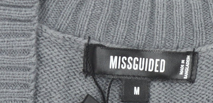 Missguided Women’s Grey Cable Knit Sleeveless Vest Jumper Size M