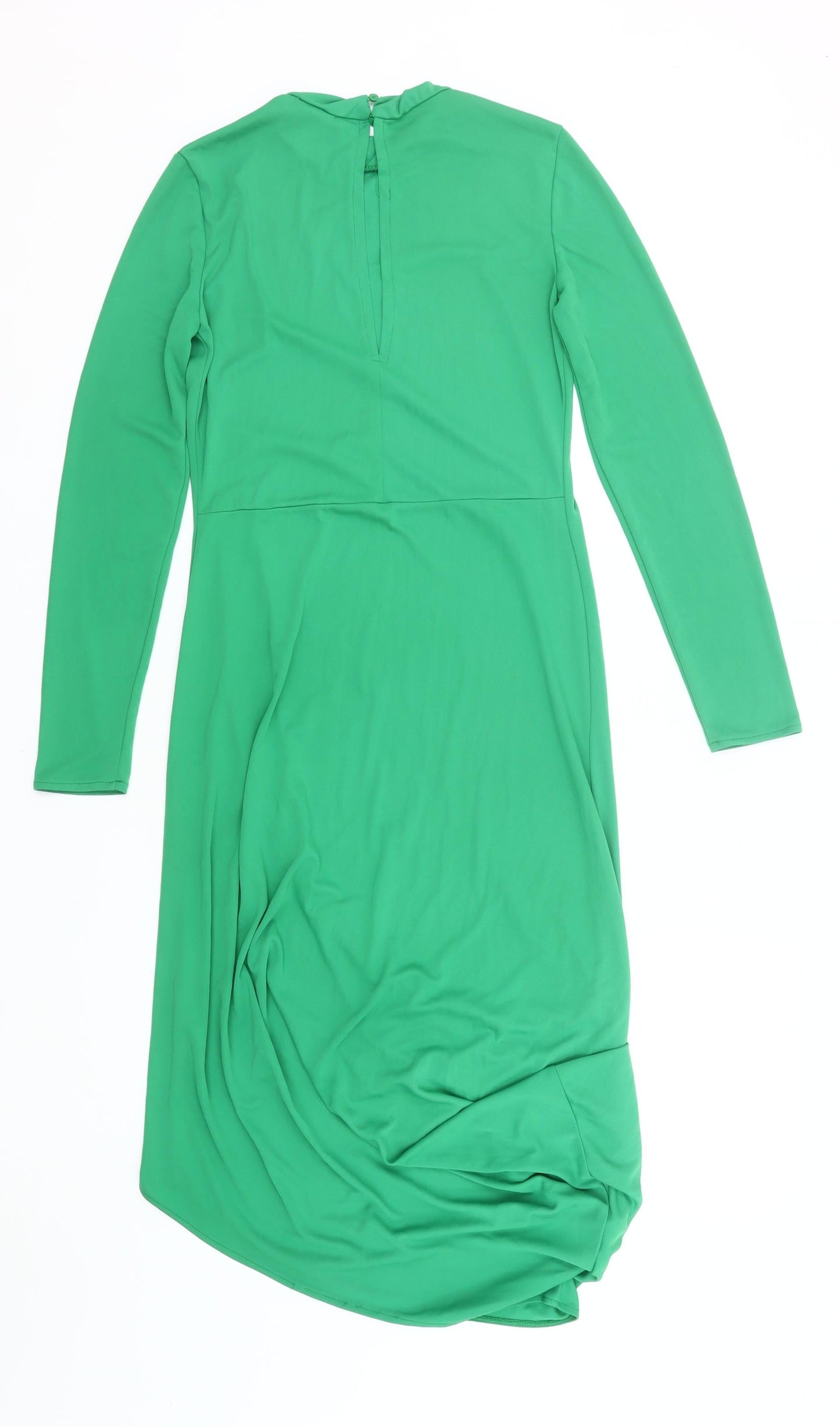 Zara Women Green Size 8 Midi Bodycon Dress Long Sleeve Party