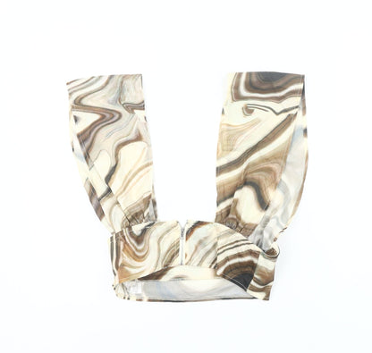 PrettyLittleThing Women’s Multicoloured Cropped Blouse Top UK 8
