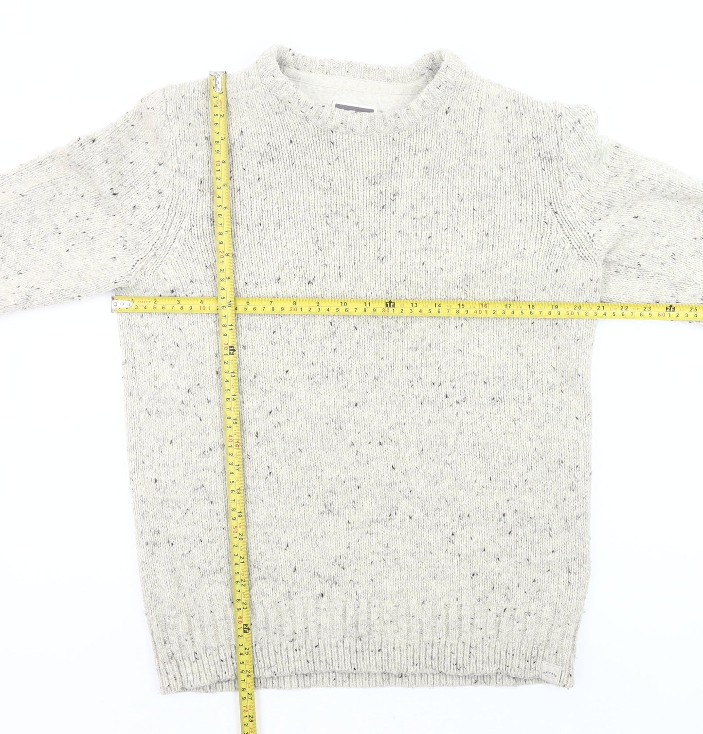 FatFace Men’s Grey Wool Blend Pullover Jumper Size M Crew Neck