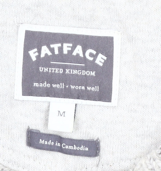 FatFace Men’s Grey Wool Blend Pullover Jumper Size M Crew Neck