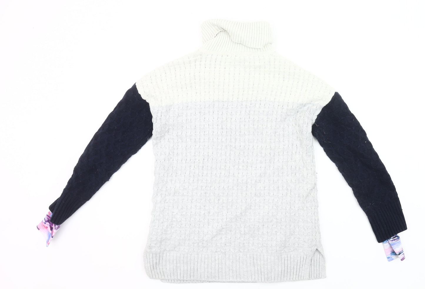 Crew Clothing Women’s Grey Roll Neck Cable-Knit Jumper Size 10