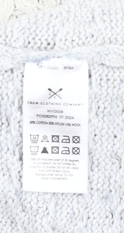 Crew Clothing Women’s Grey Roll Neck Cable-Knit Jumper Size 10