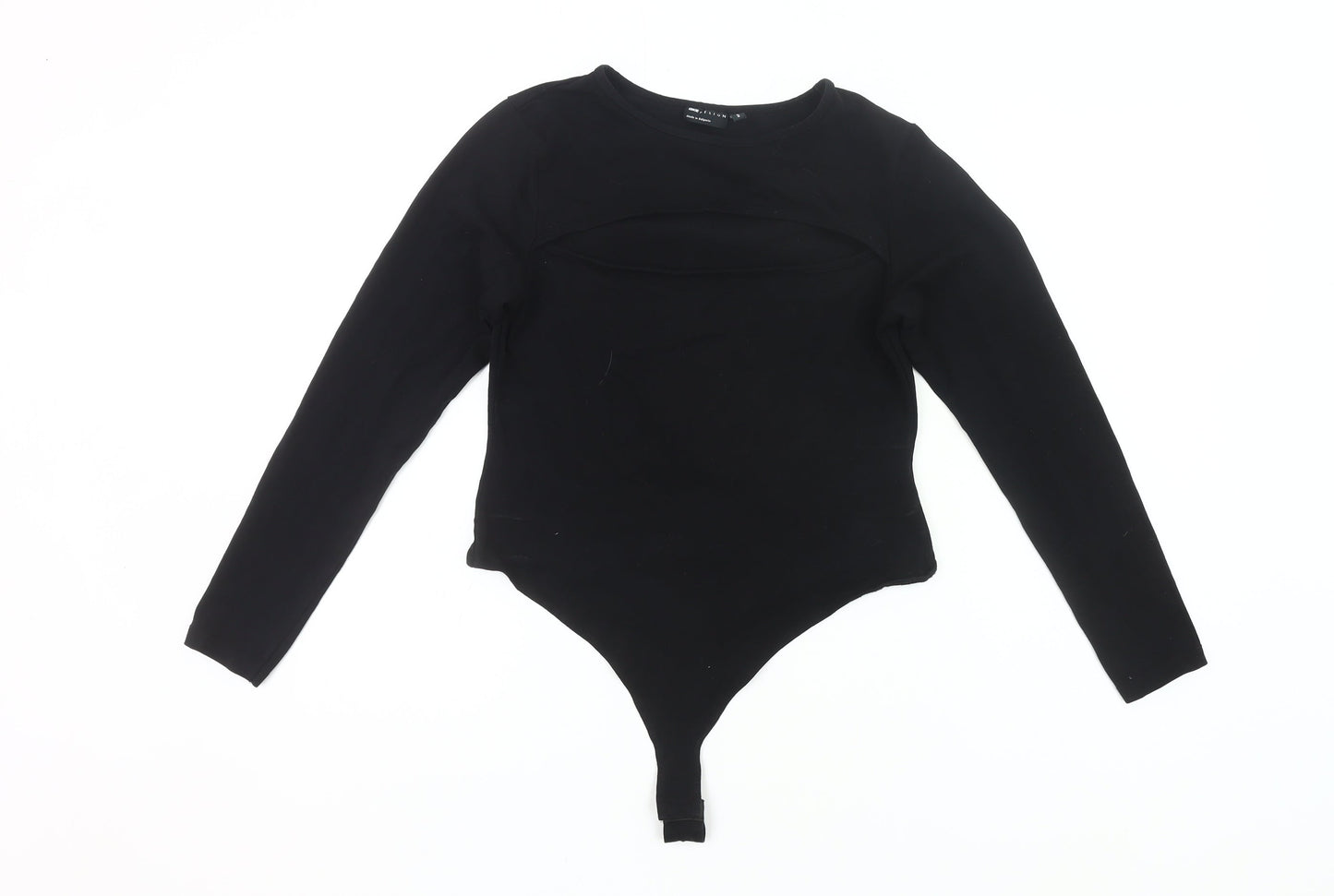 ASOS Women’s Black Long Sleeve Bodysuit UK 12 Cotton Stretch
