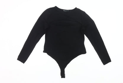 ASOS Women’s Black Long Sleeve Bodysuit UK 12 Cotton Stretch