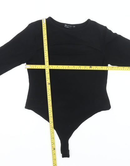 ASOS Women’s Black Long Sleeve Bodysuit UK 12 Cotton Stretch