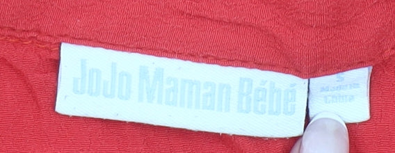 JoJo Maman Bébé Women’s Red Sleeveless Viscose Henley Blouse Size S