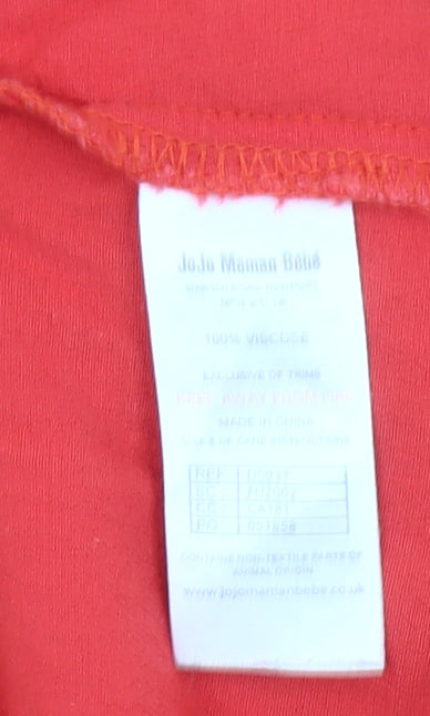 JoJo Maman Bébé Women’s Red Sleeveless Viscose Henley Blouse Size S