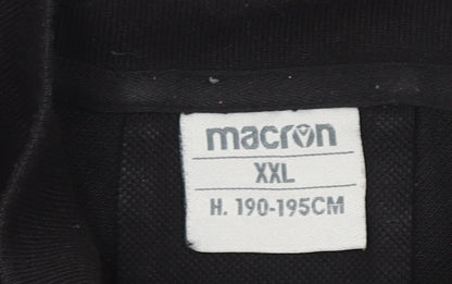 Macron Men’s Black Glasgow Warriors Polo Shirt 2XL Rugby Casual