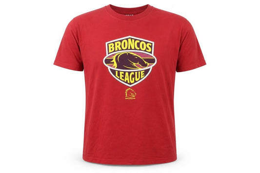 Top Heavy Men’s Red XL Broncos League Vintage Sports Graphic T-Shirt
