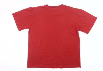 Top Heavy Men’s Red XL Broncos League Vintage Sports Graphic T-Shirt