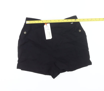 Superdry Womens Black Size 8 Casual Cotton Shorts