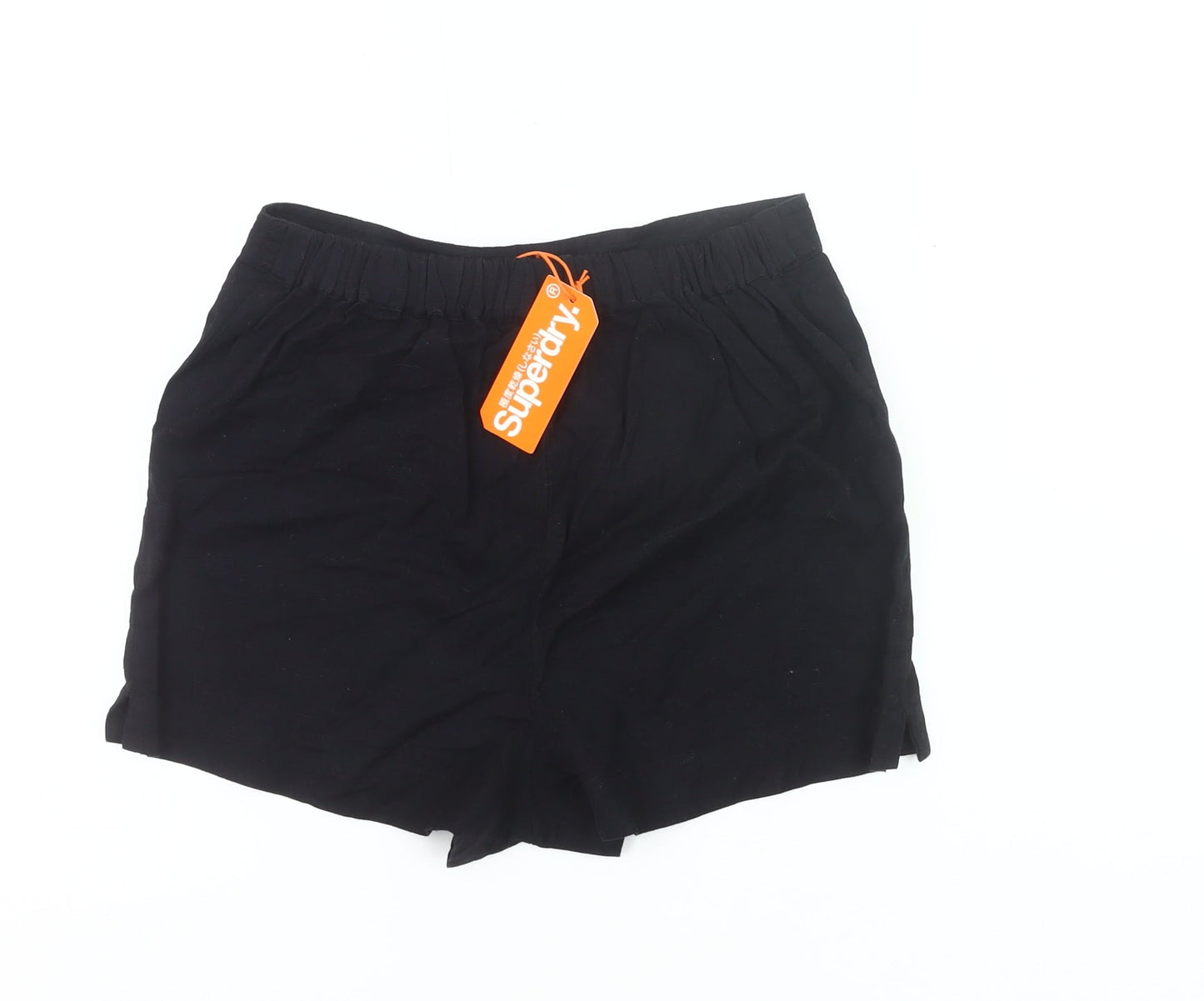 Superdry Womens Black Size 8 Casual Cotton Shorts
