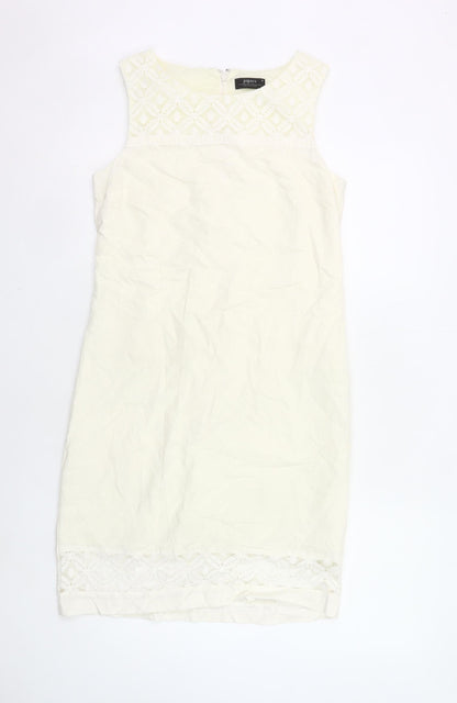 Papaya Women’s Ivory Sleeveless Sheath Knee Length Dress Size 8