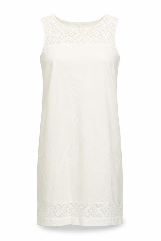 Front view of Papaya Women’s Ivory Sleeveless Sheath Knee Length Dress, size UK 8