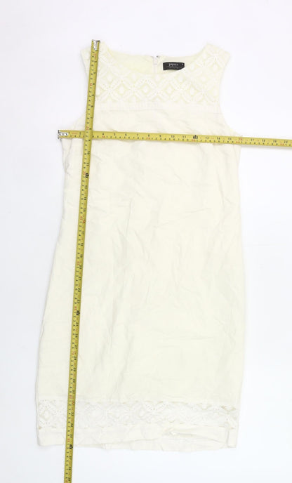 Papaya Women’s Ivory Sleeveless Sheath Knee Length Dress Size 8