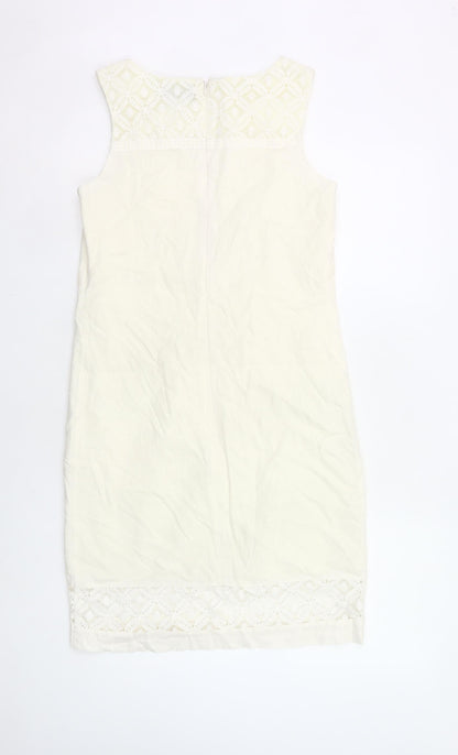 Papaya Women’s Ivory Sleeveless Sheath Knee Length Dress Size 8