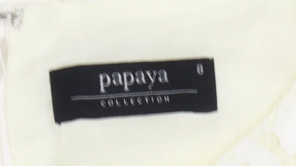 Papaya Women’s Ivory Sleeveless Sheath Knee Length Dress Size 8