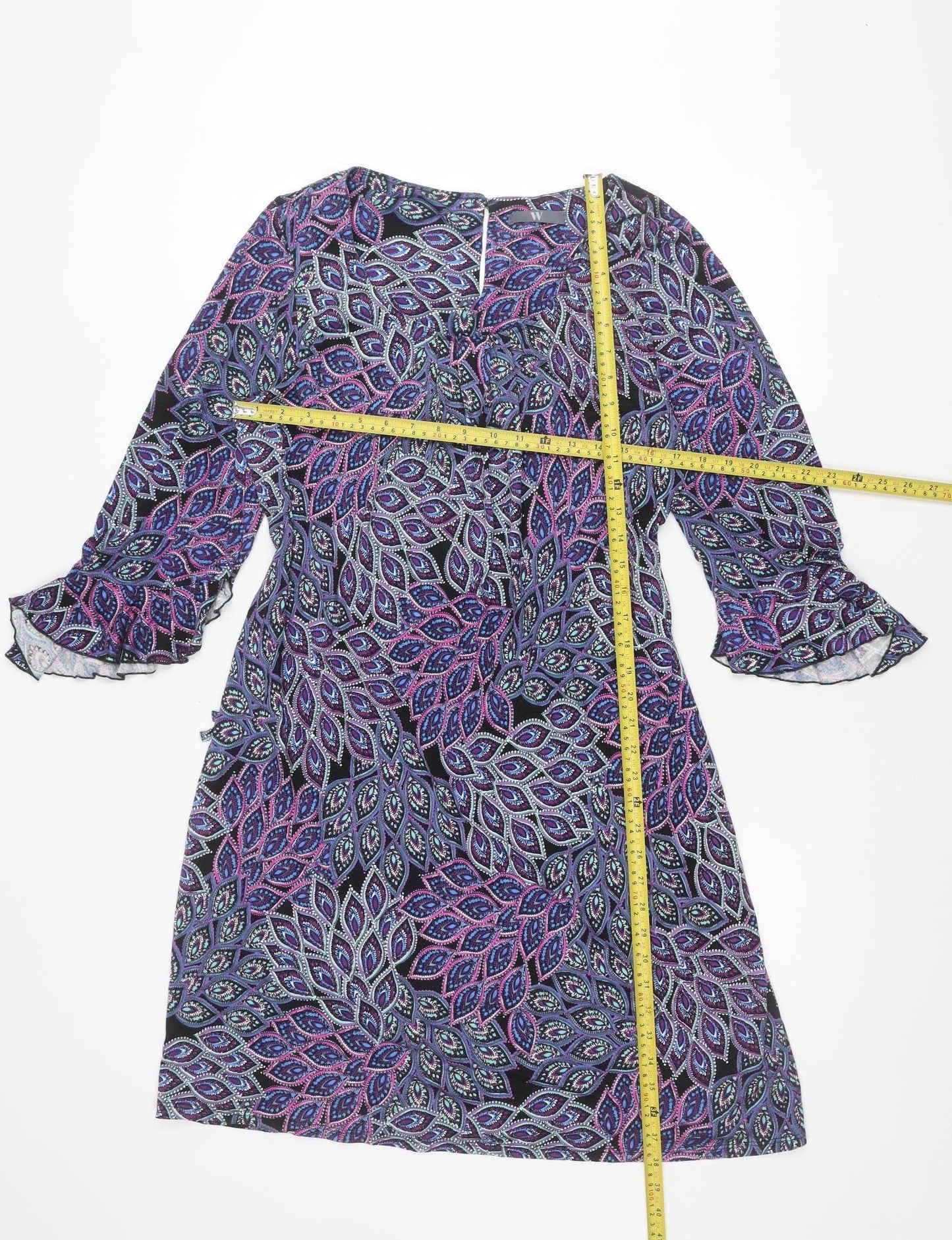 BHS Women’s Multicoloured Paisley Shift Dress Size 18 Viscose