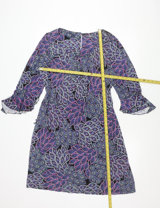 BHS Women’s Multicoloured Paisley Shift Dress Size 18 Viscose