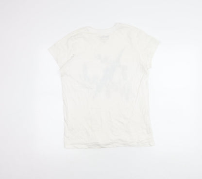 Harry Potter Women White T-Shirt Size 10 Short Sleeve Cotton