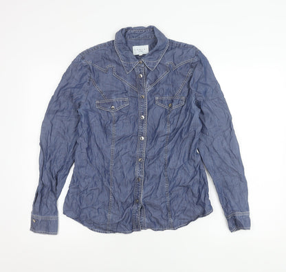 Damsel in a Dress Women’s Blue Lyocell Button-Up Shirt Size 12