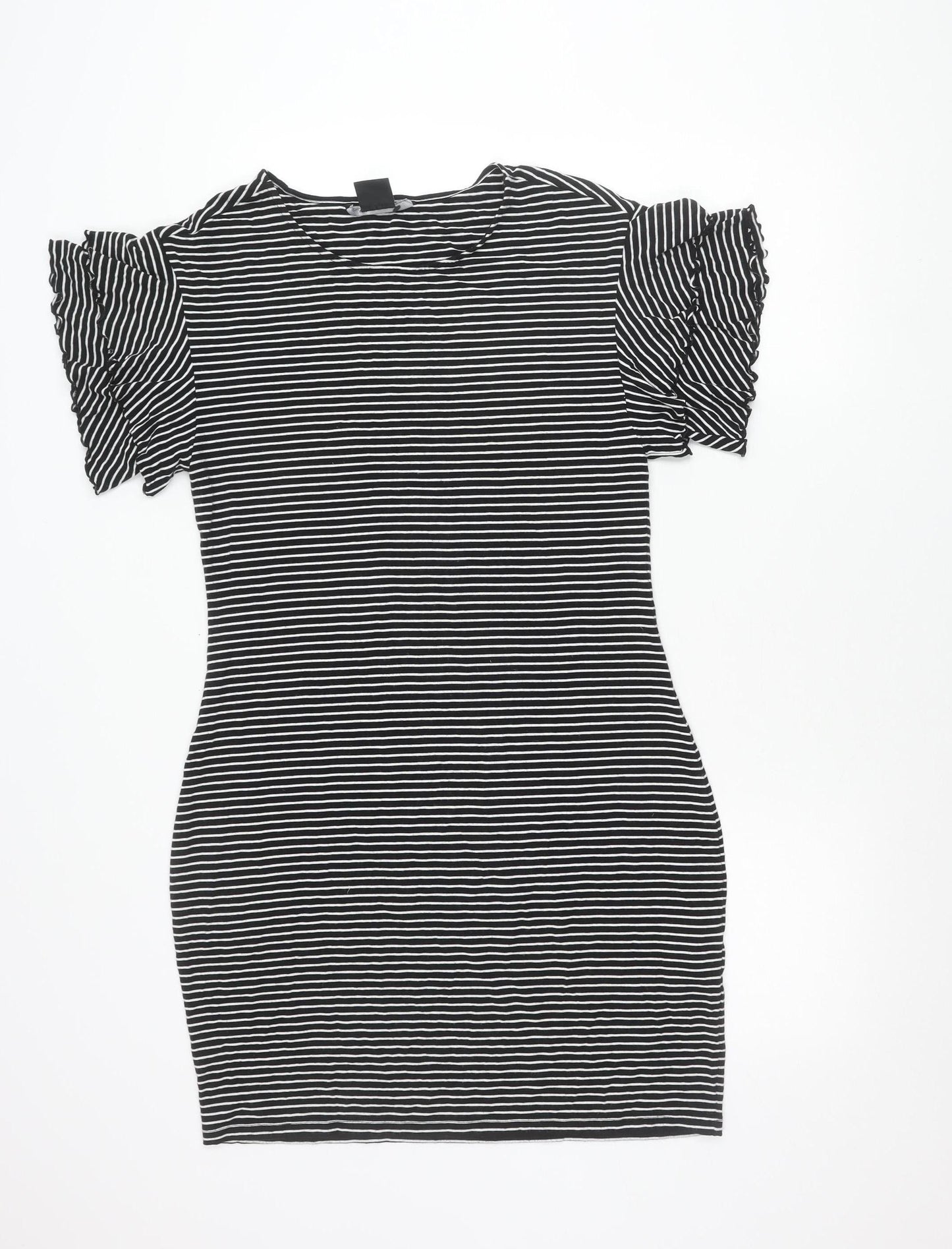 Armani Exchange Women Black Stripe Bodycon Dress Size 14