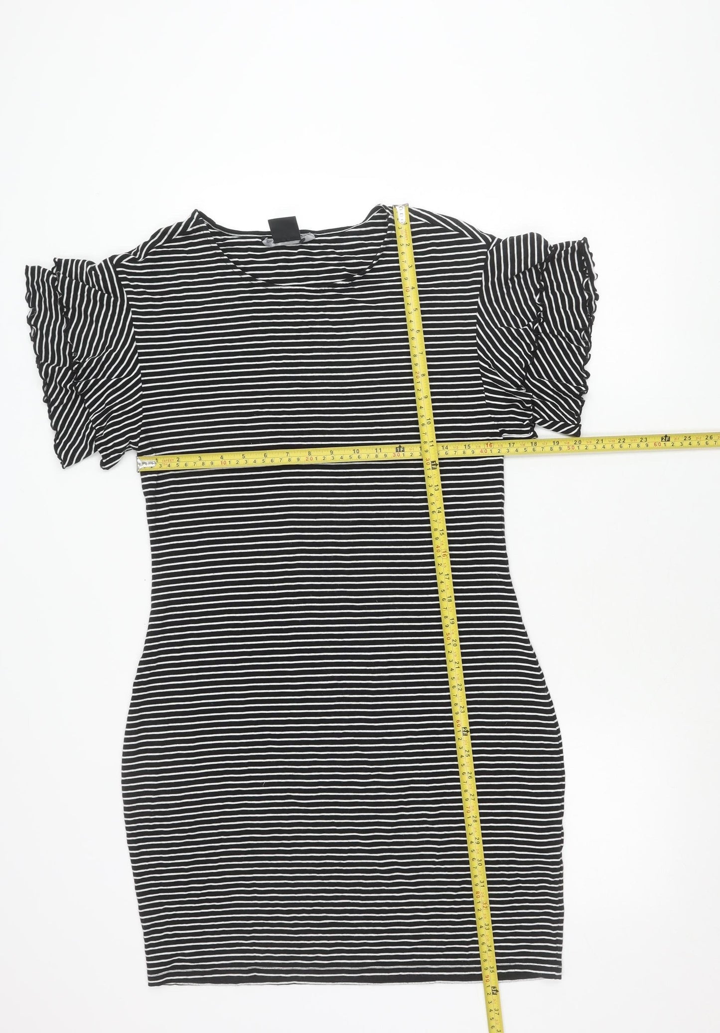 Armani Exchange Women Black Stripe Bodycon Dress Size 14