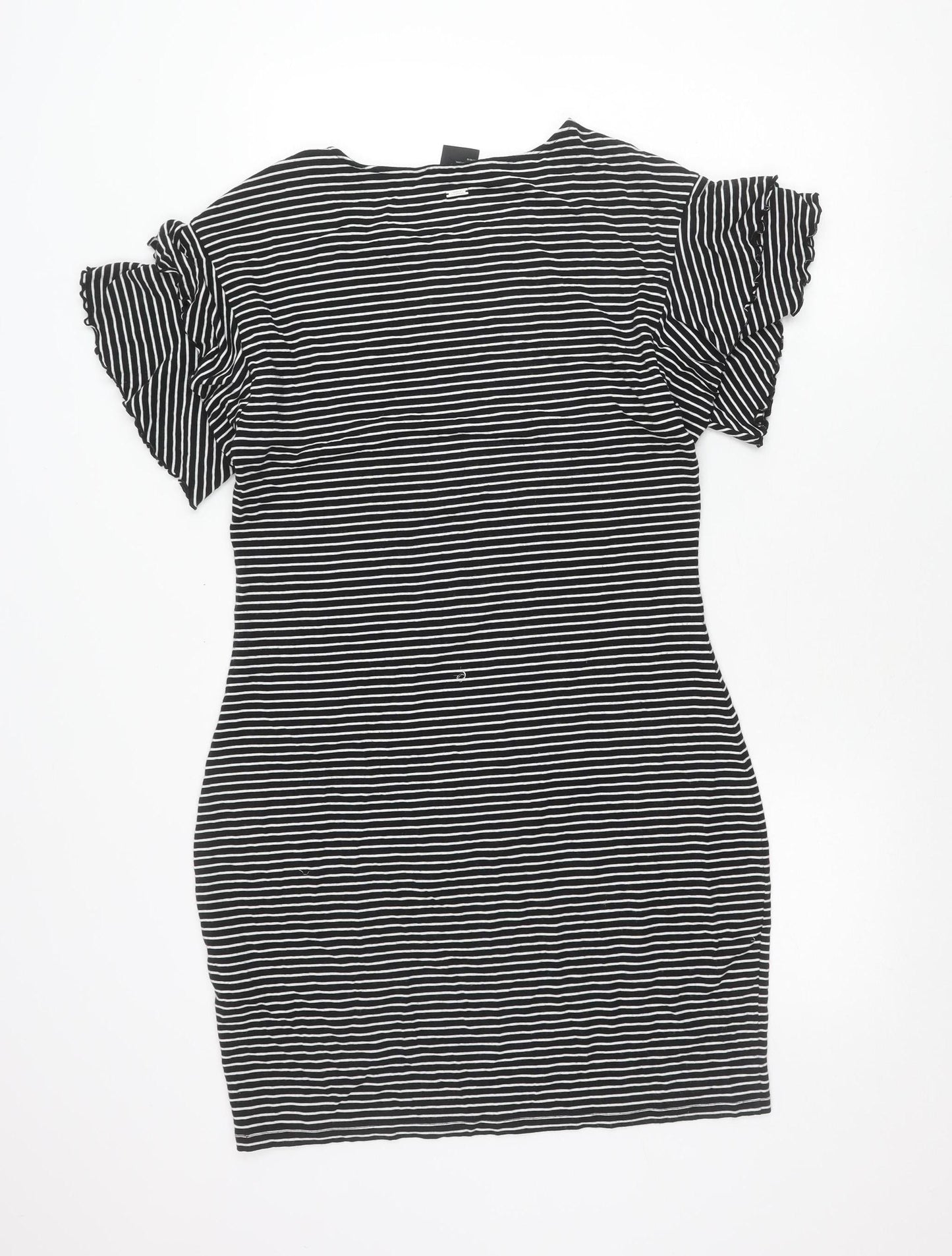 Armani Exchange Women Black Stripe Bodycon Dress Size 14