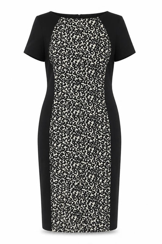 Marks and Spencer Womens Black White Animal Print Sheath Dress UK 12