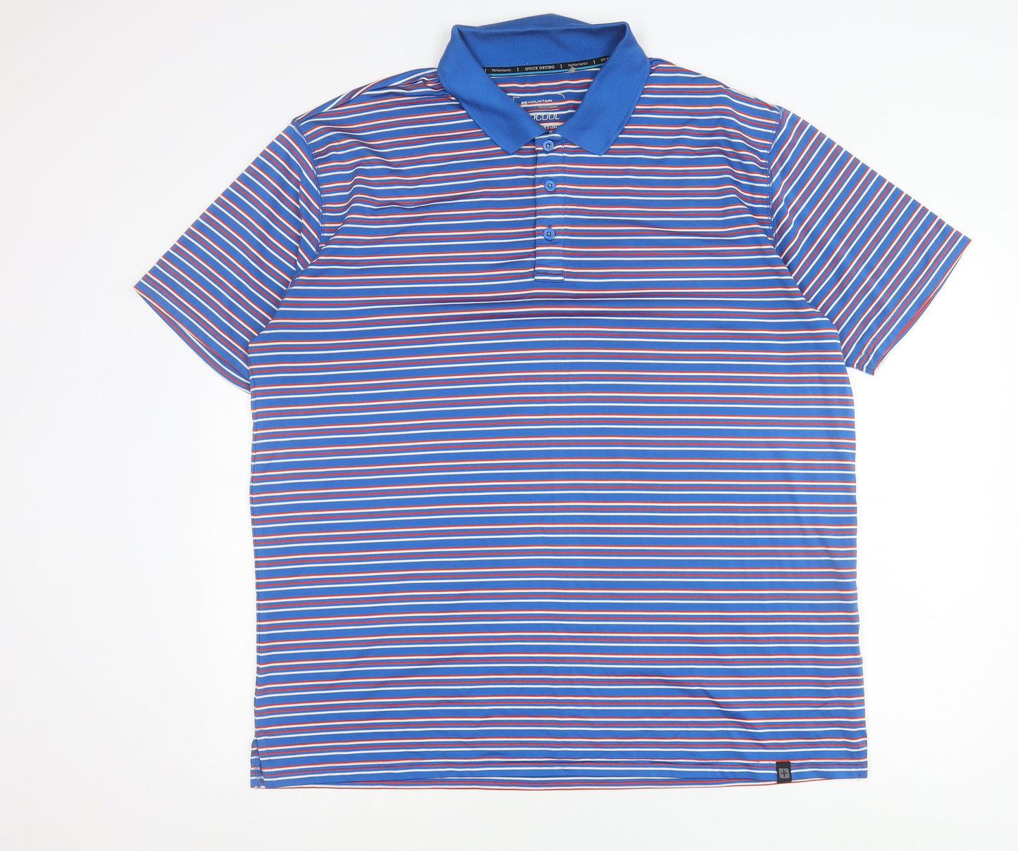 Mountain Warehouse Men’s Blue Striped XXL Polo Shirt Quick Dry UV