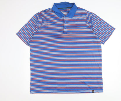 Mountain Warehouse Men’s Blue Striped XXL Polo Shirt Quick Dry UV