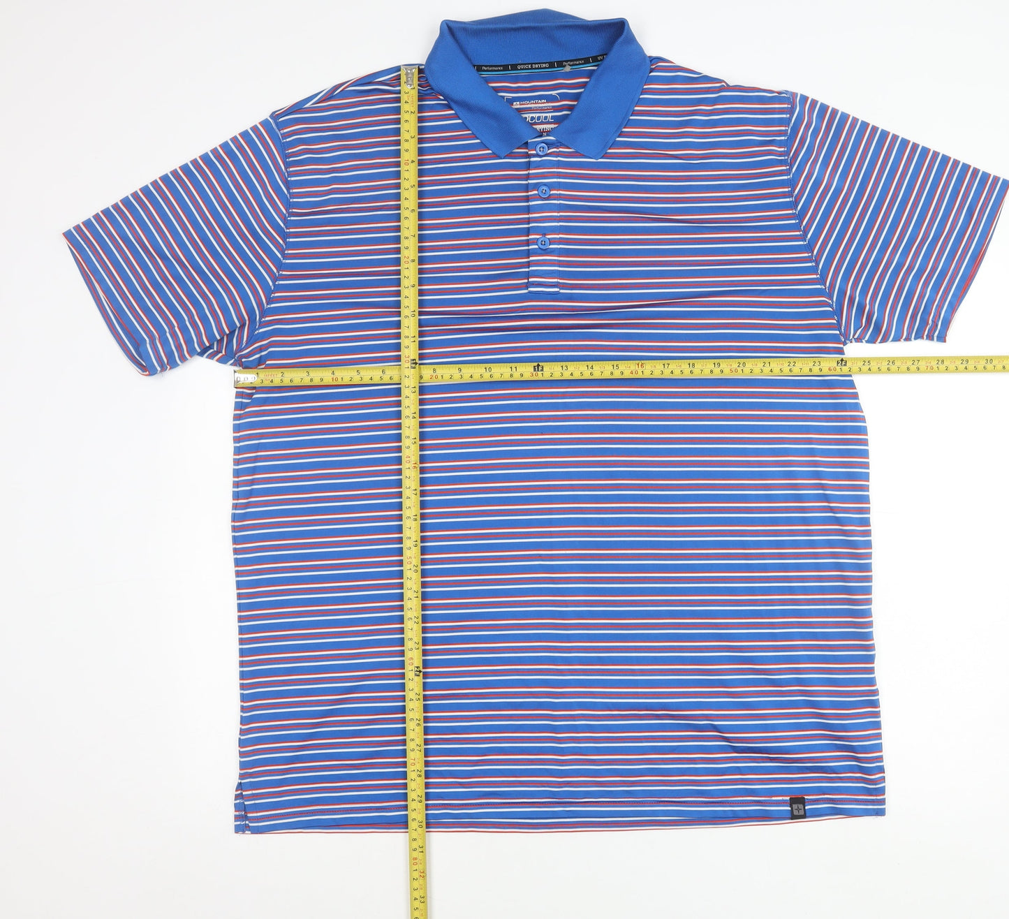 Mountain Warehouse Men’s Blue Striped XXL Polo Shirt Quick Dry UV