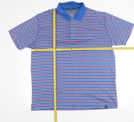Mountain Warehouse Men’s Blue Striped XXL Polo Shirt Quick Dry UV