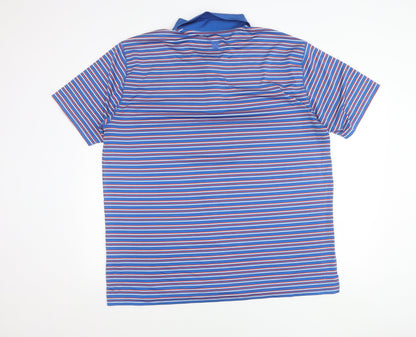 Mountain Warehouse Men’s Blue Striped XXL Polo Shirt Quick Dry UV