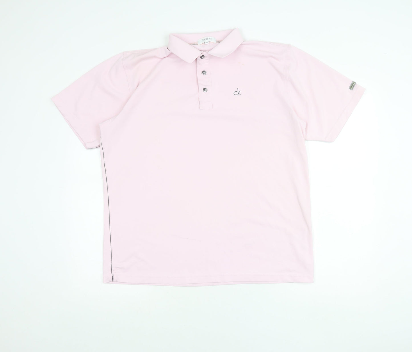 Calvin Klein Men’s Pink Polo Shirt L Short Sleeve Golf Polyester