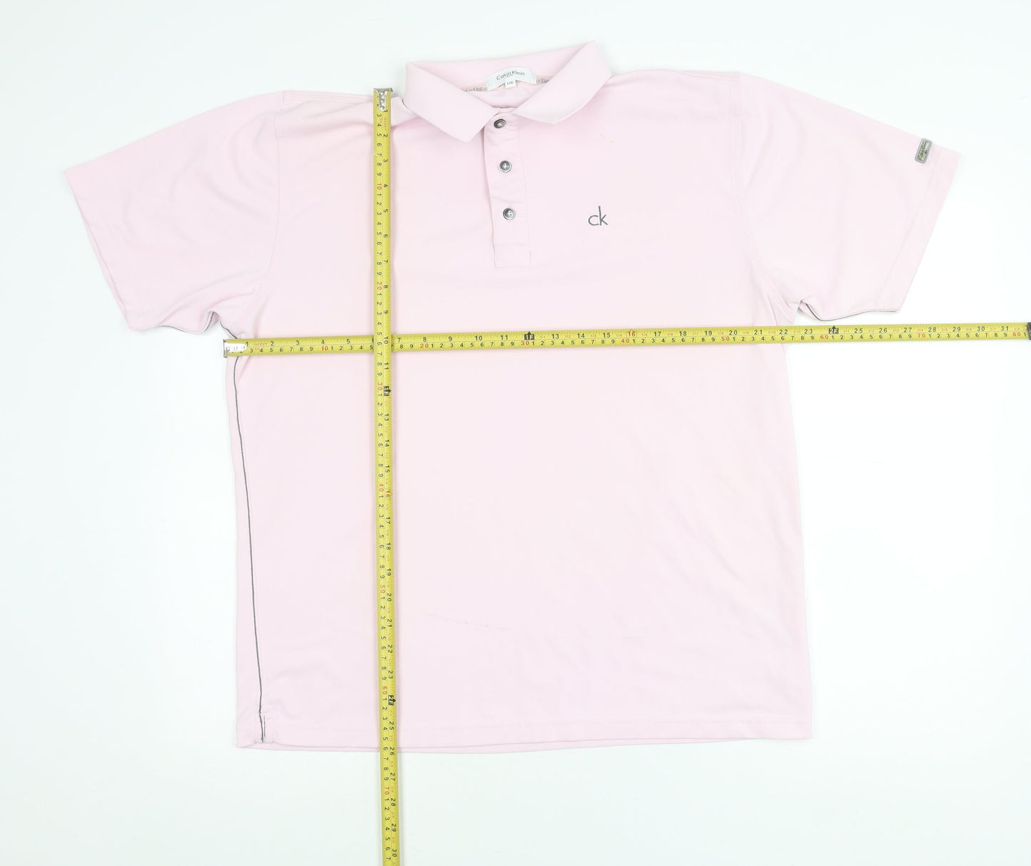 Calvin Klein Men’s Pink Polo Shirt L Short Sleeve Golf Polyester