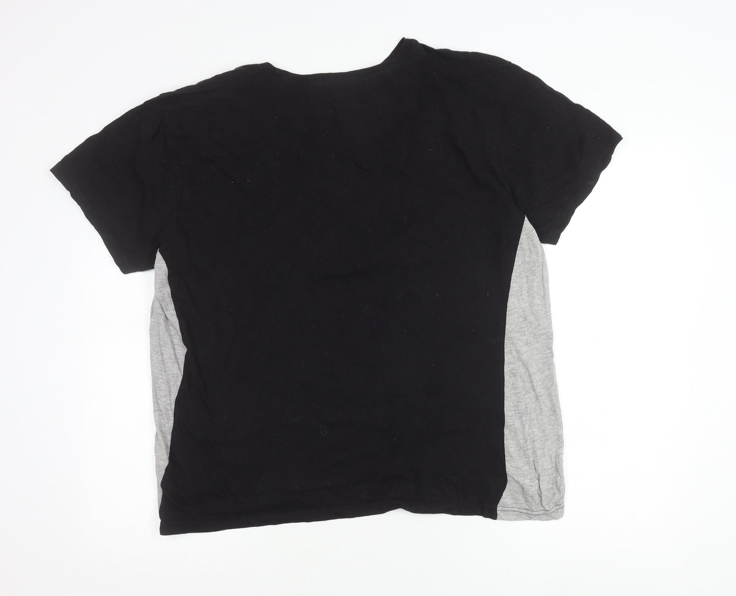 Brave Soul Men’s Black Grey XL Logo Graphic T-Shirt Cotton Blend
