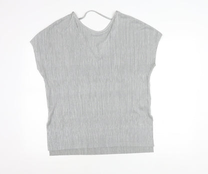 Apricot Women’s Silver Size 12 Round Neck Short Sleeve Top